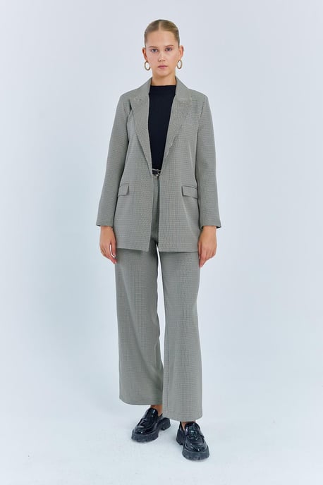 Langer Karo-Crêpe-Blazer - Image 2