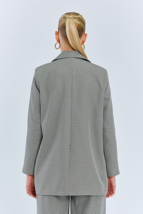 Langer Karo-Crêpe-Blazer - Image 6