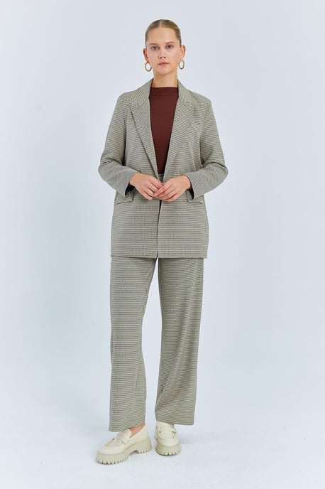 Langer Karo-Crepe-Blazer - Image 2