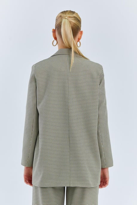 Langer Karo-Crepe-Blazer - Image 6