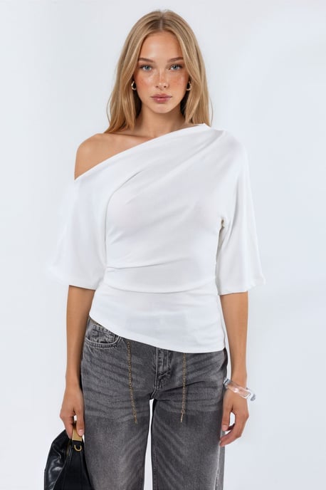Damen Boot-Ausschnitt Kurzarm Strickbluse - Image 5
