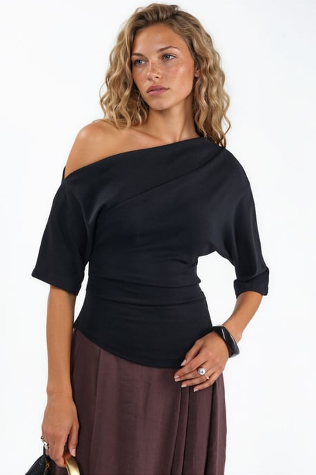 Damen Boot-Ausschnitt Kurzarm Strickbluse - Image 2