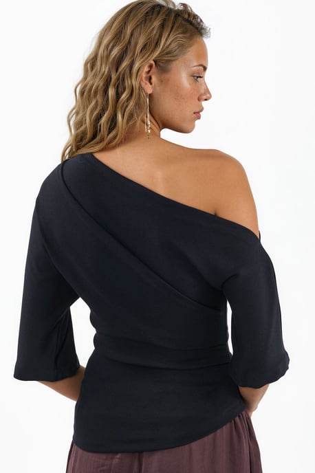 Damen Boot-Ausschnitt Kurzarm Strickbluse - Image 3
