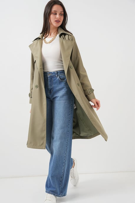 Gürteltreter Langärmliger Trenchcoat - Image 2
