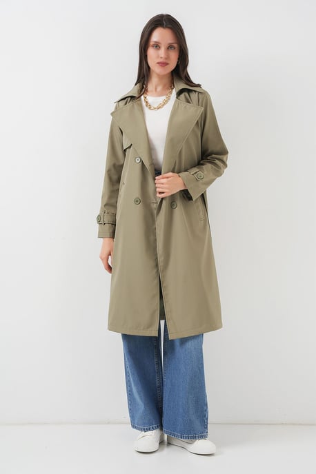 Gürteltreter Langärmliger Trenchcoat - Image 4
