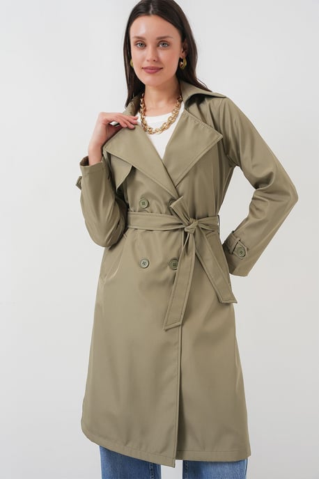 Gürteltreter Langärmliger Trenchcoat - Image 5