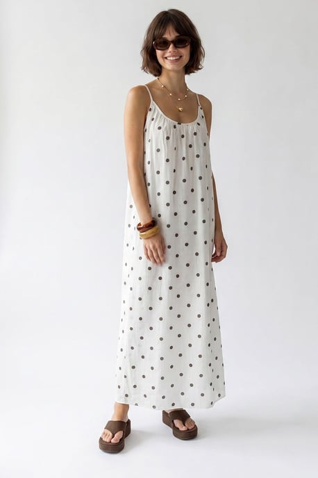 Punkted A-Linien-Maxikleid - Image 2