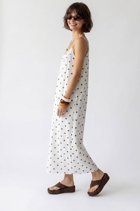 Punkted A-Linien-Maxikleid - Image 3