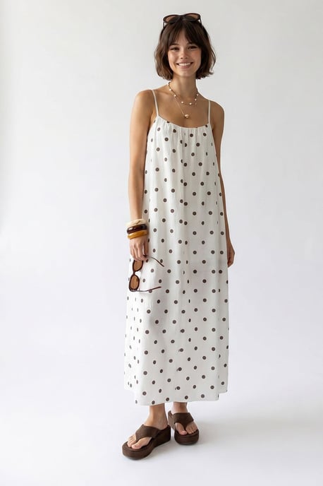 Punkted A-Linien-Maxikleid - Image 4