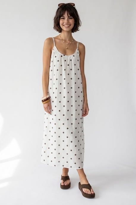 Punkted A-Linien-Maxikleid - Image 5