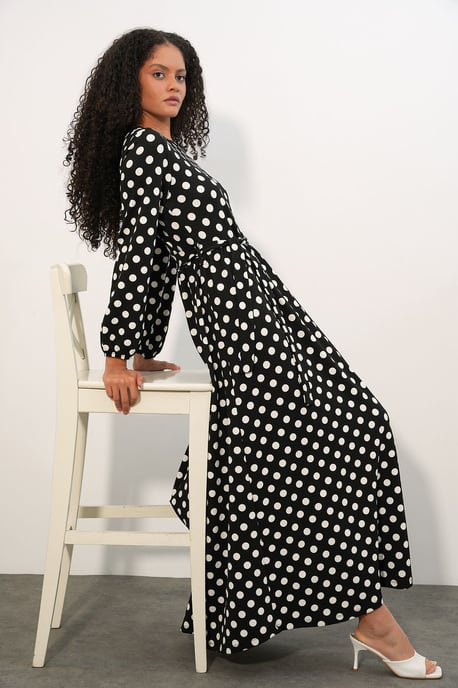 Floralcrew-Neck-Maxi-Strickkleid mit Schleifendetail - Image 2