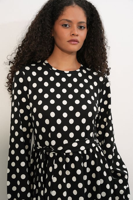 Floralcrew-Neck-Maxi-Strickkleid mit Schleifendetail - Image 3