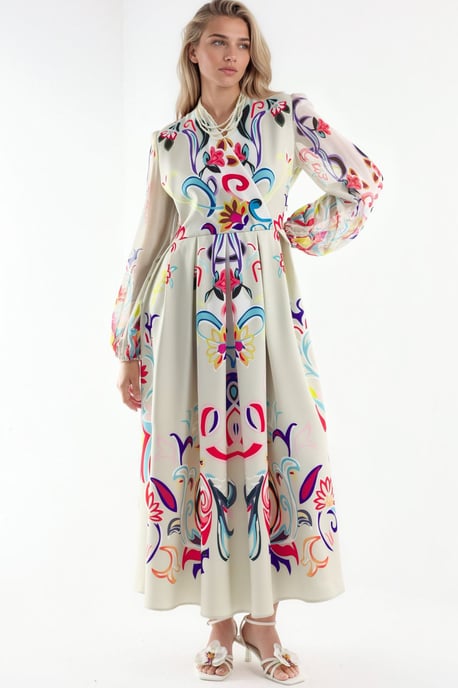 Maxikleid mit floralem Druck im A-Linien-Schnitt - Image 5