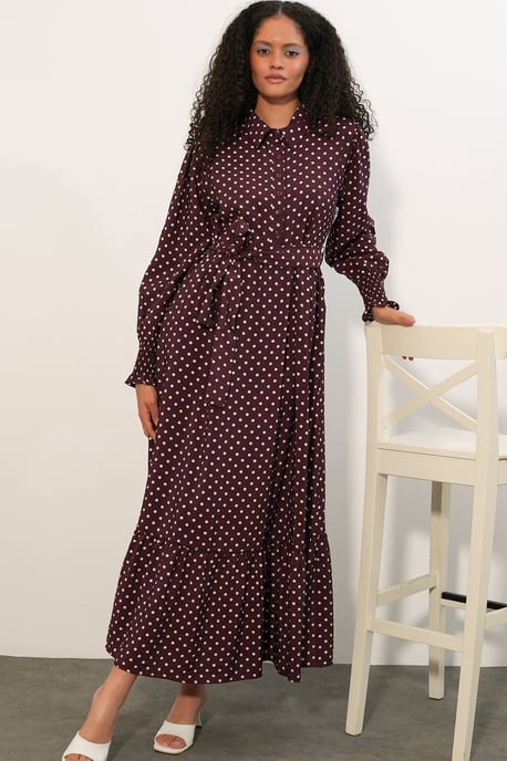 Paisley Gürtelt-Kleid Midi-Shirt - Image 2