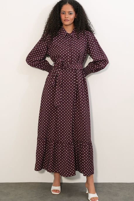 Paisley Gürtelt-Kleid Midi-Shirt - Image 4