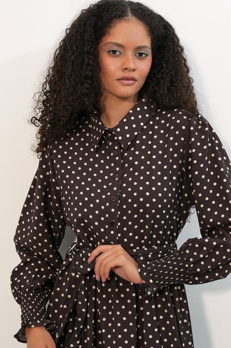 Paisley Gürtelt-Kleid Midi-Shirt - Image 3