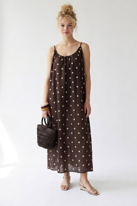 Punkte A-Linien Maxi-Kleid - Image 1