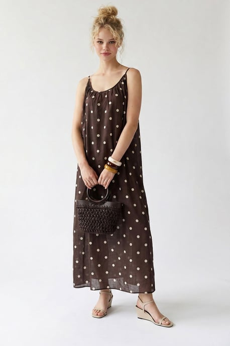 Punkte A-Linien Maxi-Kleid - Image 2