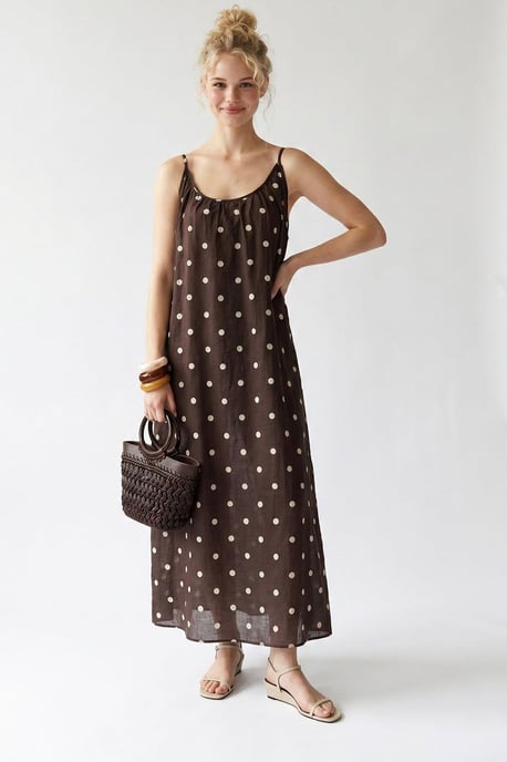 Punkte A-Linien Maxi-Kleid - Image 3