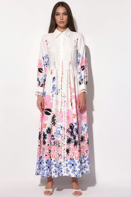 Blumen A-Linie Maxikleid - Image 5