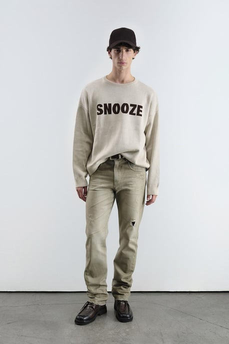 Herren Baumwoll Rundhals Sweatshirt mit Textdruck - Image 3