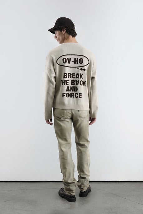 Herren Baumwoll Rundhals Sweatshirt mit Textdruck - Image 5