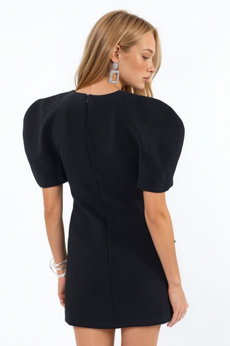 Mini-Crepé-Kleid mit Tasche und Reißverschluss - Image 4