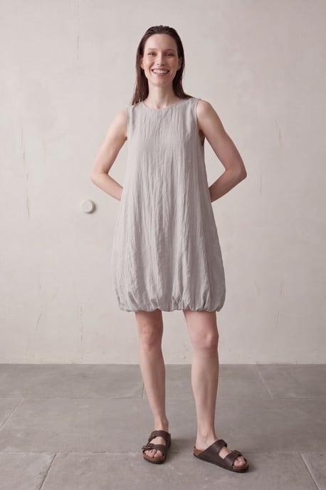 Lässiges Mini-Kleid aus strukturiertem Lyocell - Image 2