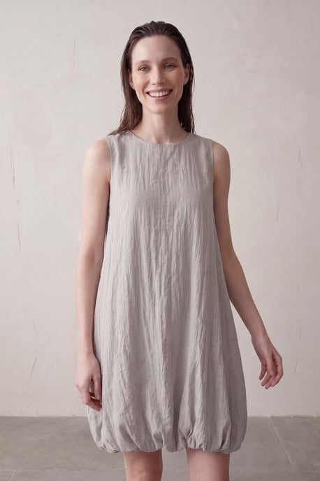 Lässiges Mini-Kleid aus strukturiertem Lyocell - Image 3