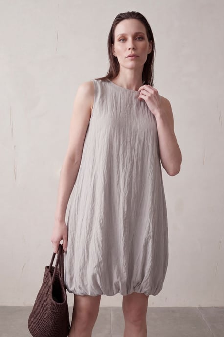 Lässiges Mini-Kleid aus strukturiertem Lyocell - Image 4