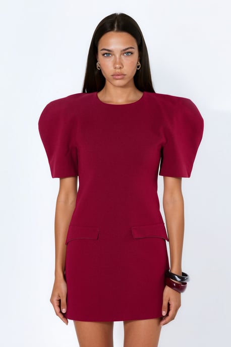 Mini-Crêpe-Kleid mit Tasche und Reißverschluss - Image 1