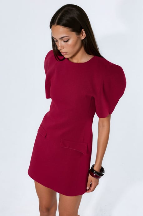 Mini-Crêpe-Kleid mit Tasche und Reißverschluss - Image 5