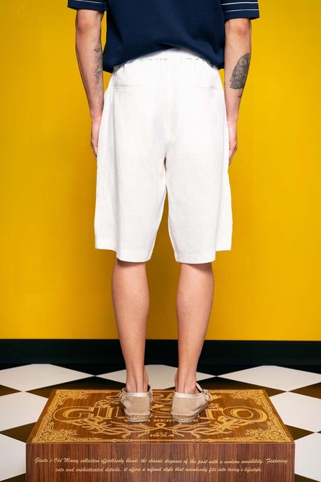 Herren Leinen-Mix Hochtaillierte Chino-Shorts - Image 3