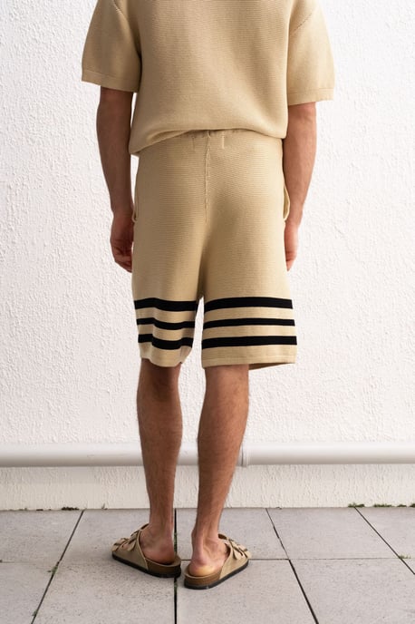 Herren Baumwollgestreifte Sweat-Shorts - Image 5
