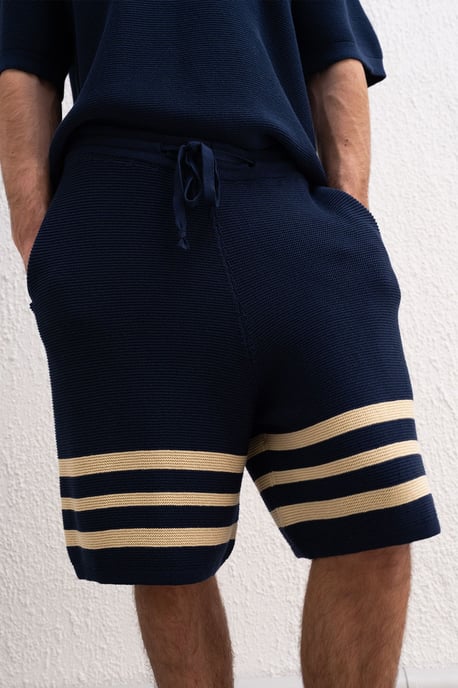 Herren gestreifte Baumwolljersey-Shorts - Image 2