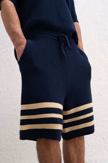 Herren gestreifte Baumwolljersey-Shorts - Image 3