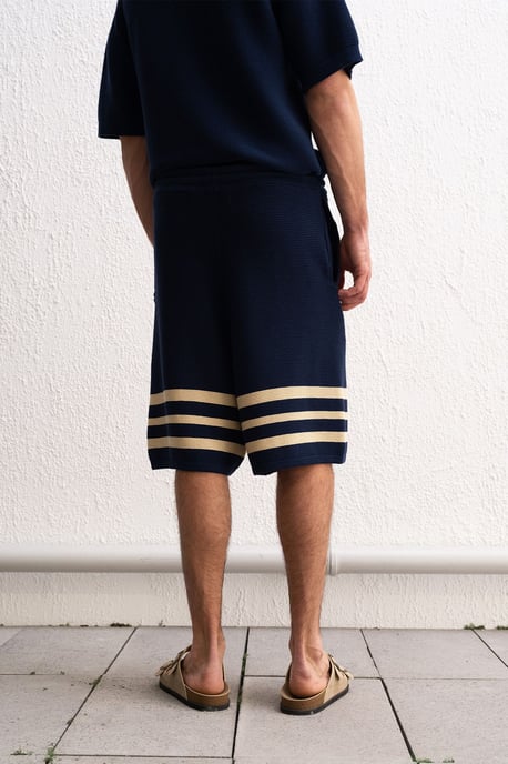 Herren gestreifte Baumwolljersey-Shorts - Image 4
