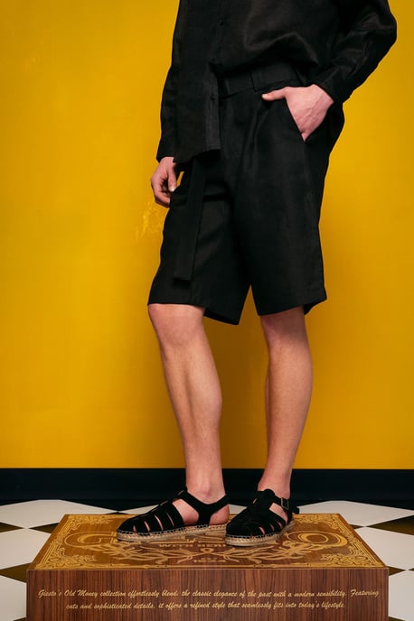 Herren Leinen-Mix Gürteltaschen maßgeschneiderte Shorts - Image 1
