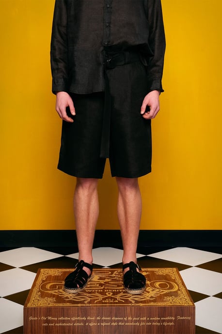 Herren Leinen-Mix Gürteltaschen maßgeschneiderte Shorts - Image 4