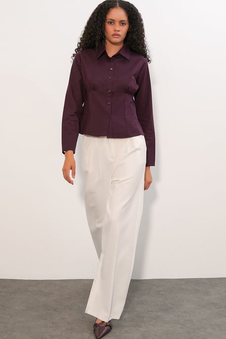Tailliertes Popeline-Button-Up Kurzhemd - Image 2