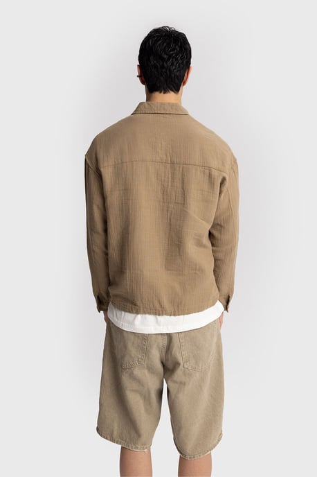 Herren Entspanntes Baumwoll-Langarmshirt mit Krawatten-Detail - Image 5