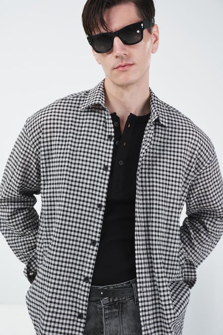 Herren Karo Popeline Hemd - Image 4
