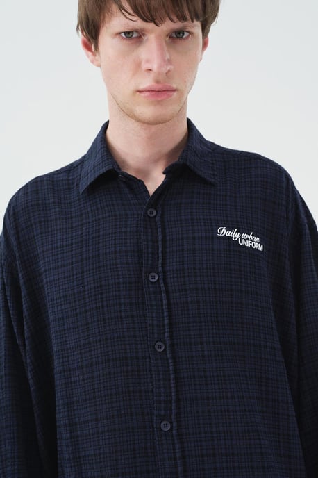 Herren Relaxed Fit Karierte Baumwollhemd - Image 1
