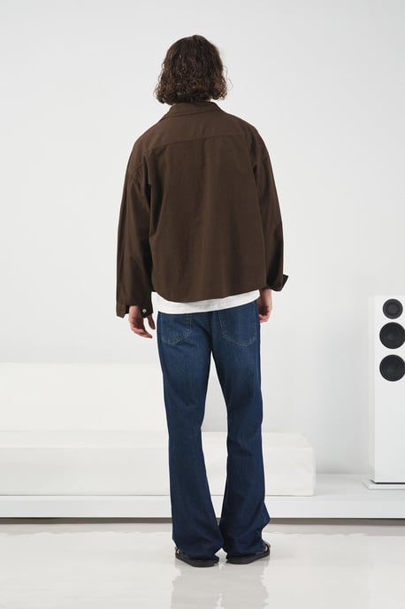 Herren Oversized Crop Baumwoll-Popeline-Hemd - Image 2