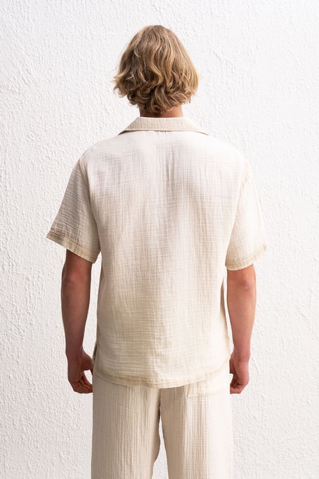 Herren Baumwoll Struktur Kurzarmhemd - Image 2