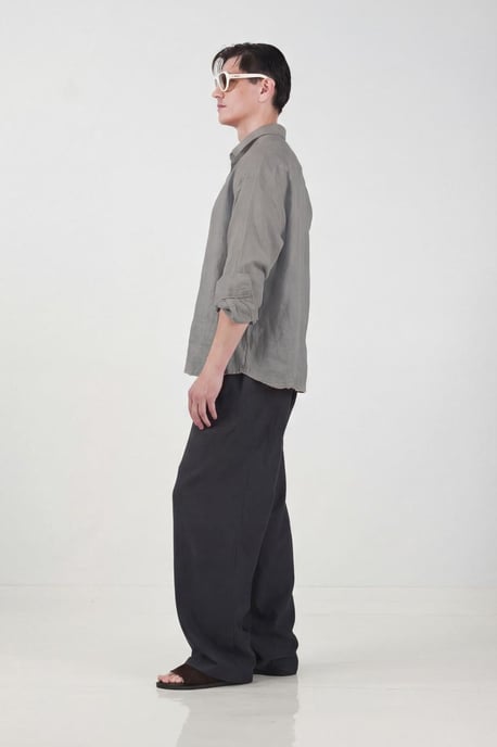 Übergrößen Leinenmischung Langarmshirt - Image 2