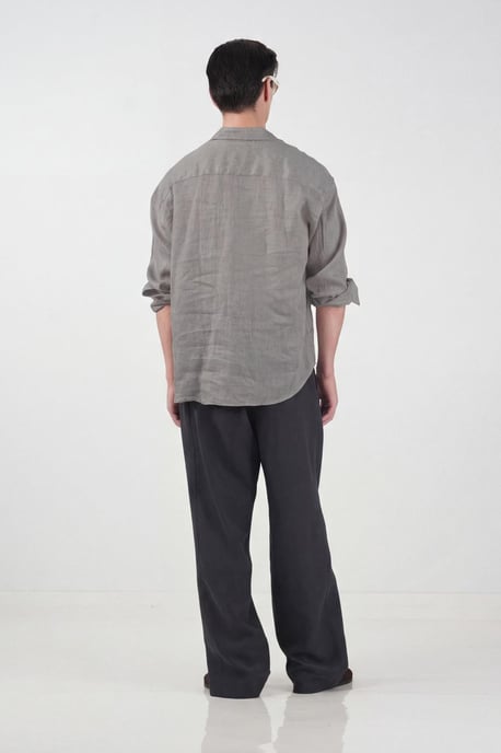 Übergrößen Leinenmischung Langarmshirt - Image 3