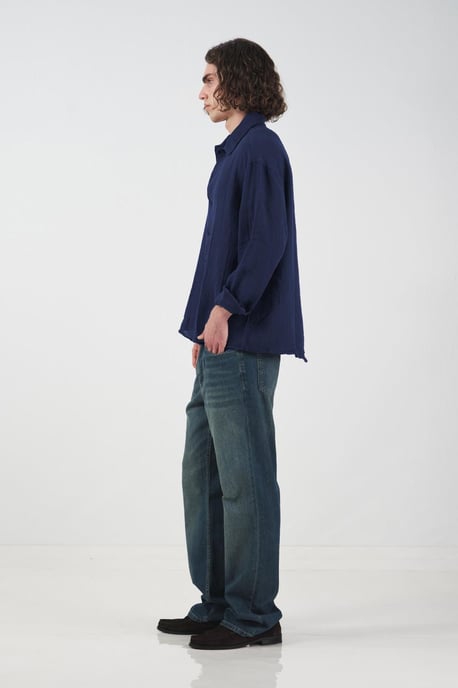 Herren Relaxed Fit Baumwoll Langarmhemd - Image 2