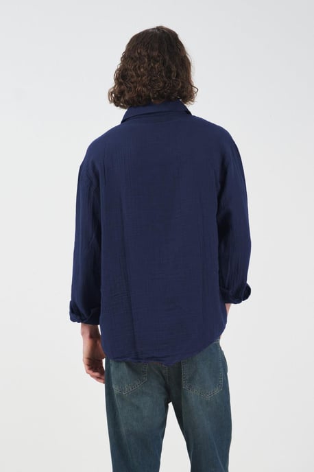 Herren Relaxed Fit Baumwoll Langarmhemd - Image 3