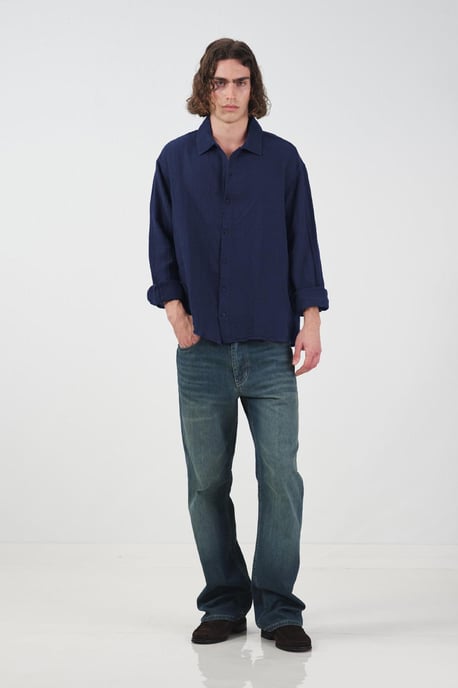 Herren Relaxed Fit Baumwoll Langarmhemd - Image 4